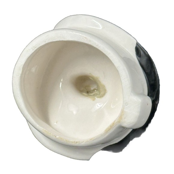 Wangs Vintage Black and White Cow Teapot with Red Bird on Lid Tail is Handle - Picture 8 of 8